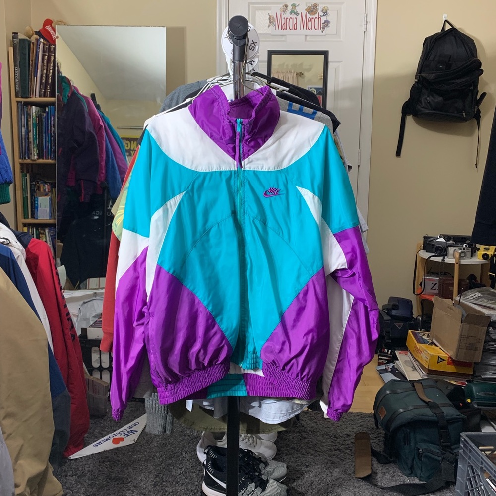 Purple and teal Vintage Nike Windbreaker